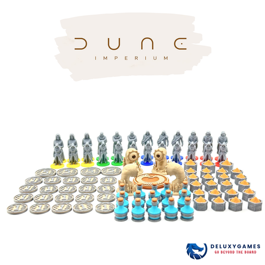 Dune Imperium + Uprising: 90 tokens para recursos, agentes, espías y gusanos de arena
