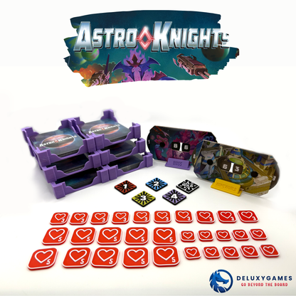 Astro Knights Deluxe Upgrade Set – Health Tokens, Boss & Homeworld Dials, Modular Market Holders, Storage Box Insert