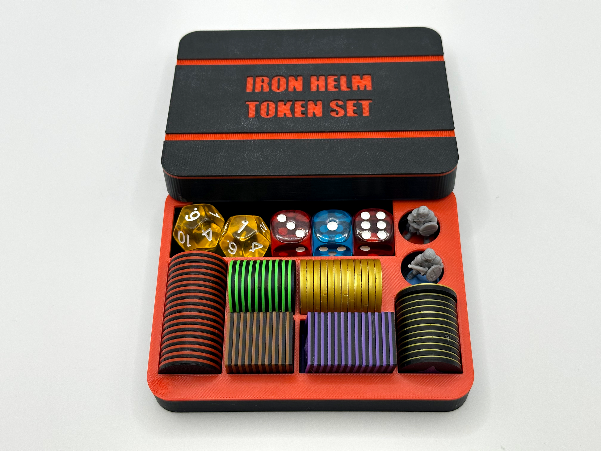 Iron Helm – Deluxe Token Set with Magnetic Organizer Box Upgrades & 3D Printed Accessories | DeluxyGames