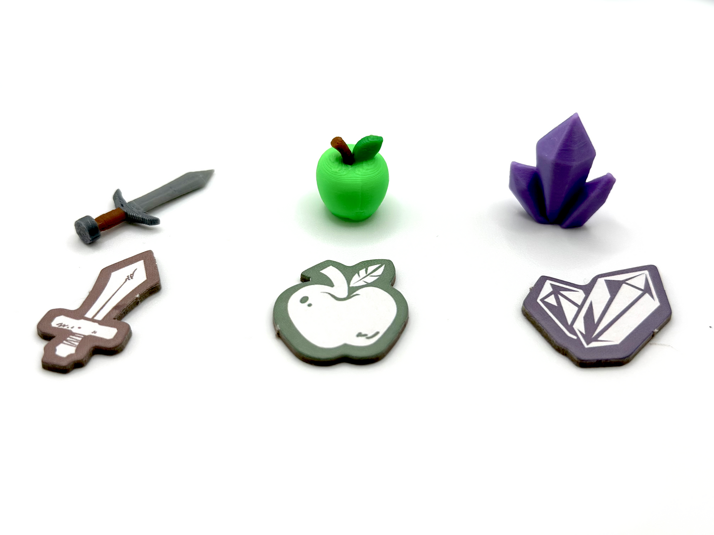 Explorers of Navoria: Deluxe Upgrade Kit [57 Pieces] Apples, Swords, Crystals & Resource Holders | Premium Board Game Accessories