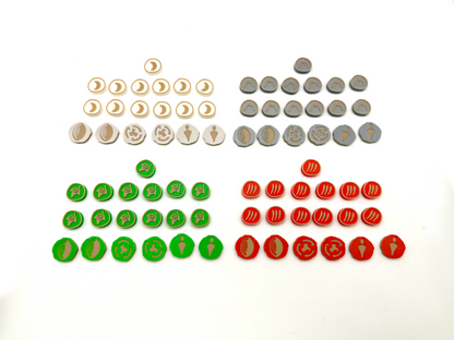 Spirit Island: Deluxe Upgrade Set Presence Tokens, Dahan Huts, Fear Markers, Invaders & Element Icons