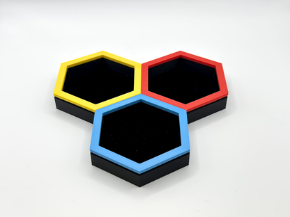 Magnetic Hexagon Token Trays – Velvet-Lined Modular Organizers