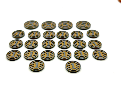 Dune Imperium + Uprising: 90 tokens para recursos, agentes, espías y gusanos de arena